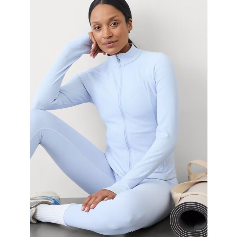 Athleta Light Blue Full-Zip Jacket